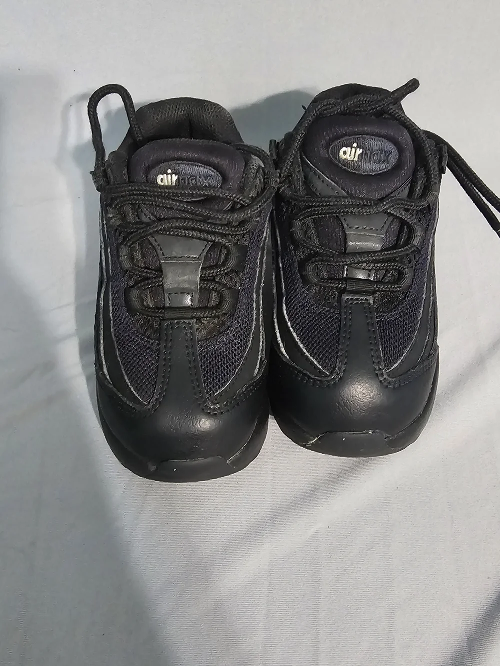 Nike Air Max Kids Black Athletic Sneakers with White Trim